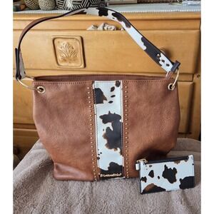 MONTANA WEST Western Brown Faux Leather Cowgirl  Purse ~Excellent Condition~